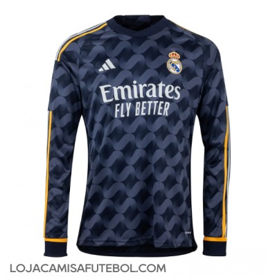 Camisa de Futebol Real Madrid Jude Bellingham #5 Equipamento Secundário 2023-24 Manga Comprida